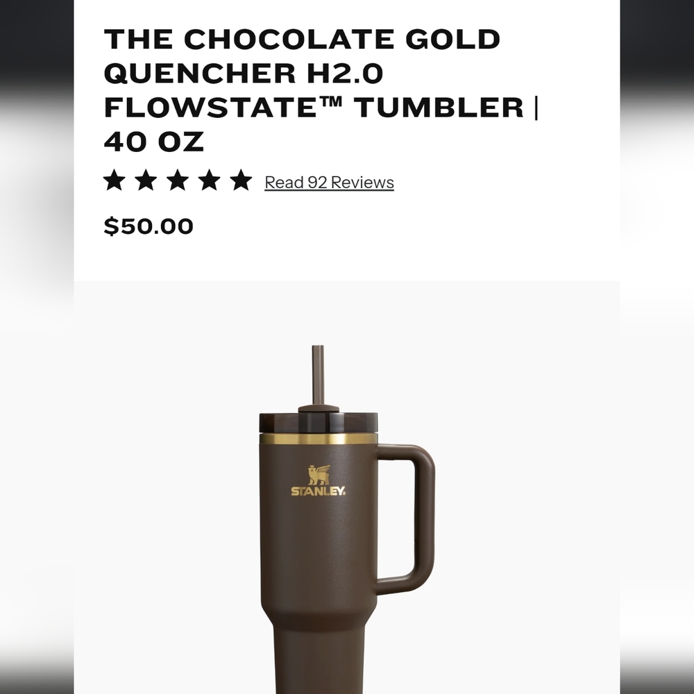 THE CHOCOLATE GOLD QUENCHER H2.0 FLOWSTATE™ TUMBLER | 40 OZ